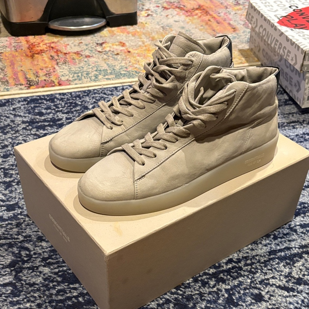Fear of God Essentials Light Tan High-Top Sneakers